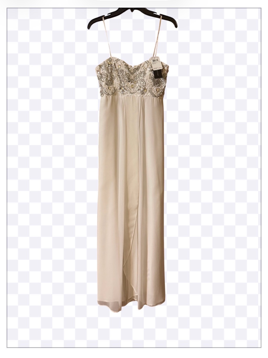 Aidan Mattox Elegant Beaded White Strapless Evening Gown (Olcc)